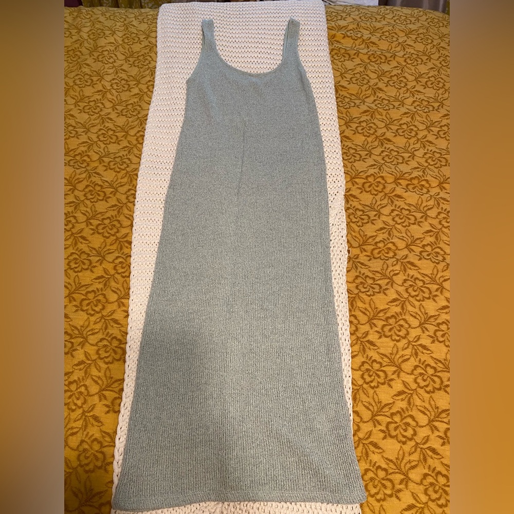 Zara Mint Green Sheath Midi Dress Casual